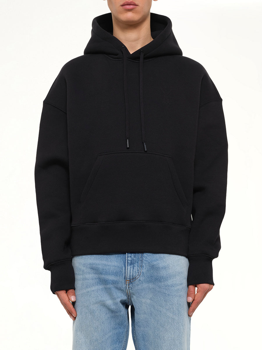 Embossed Ami De Coeur Hoodie in Black
