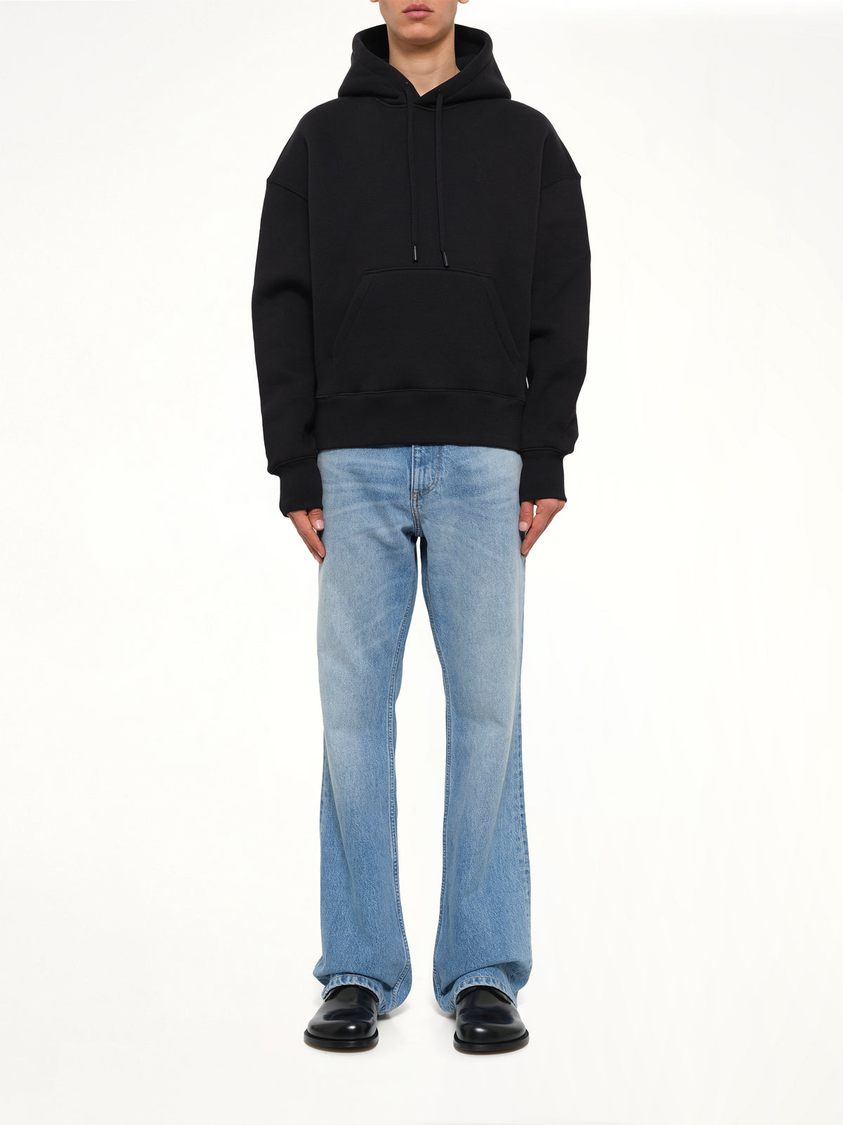 Embossed Ami De Coeur Hoodie in Black