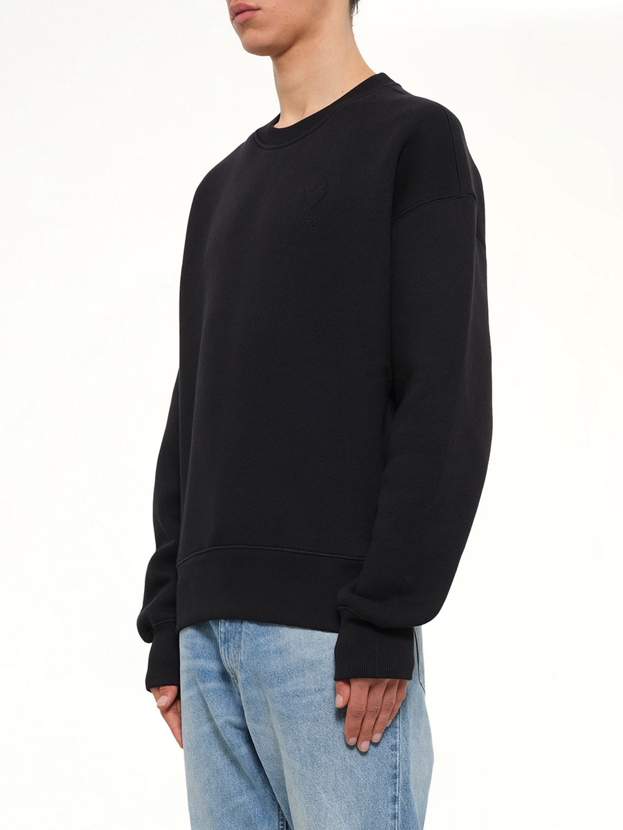Embossed Ami De Coeur Sweatshirt in Black