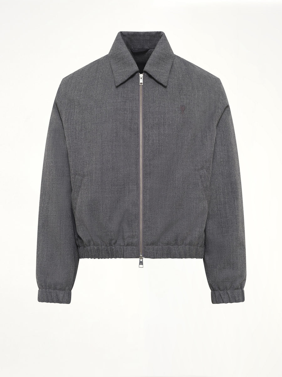 Ami De Coeur Padded Zipped Jacket Charcoal Grey