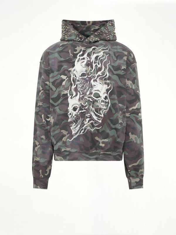 Hotheaded Riding Skull Hoodie in Camo