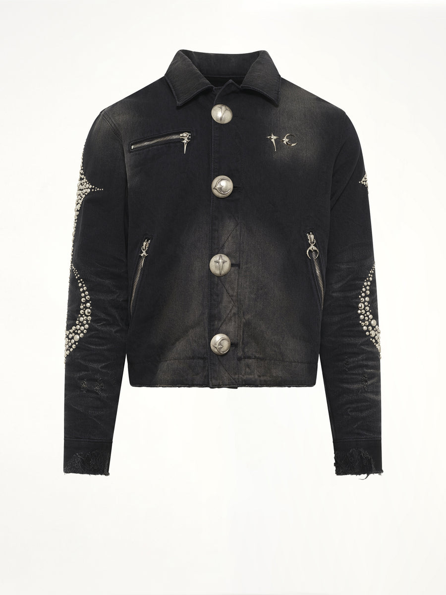 Iron Steel Focus Denim Jacket in Black