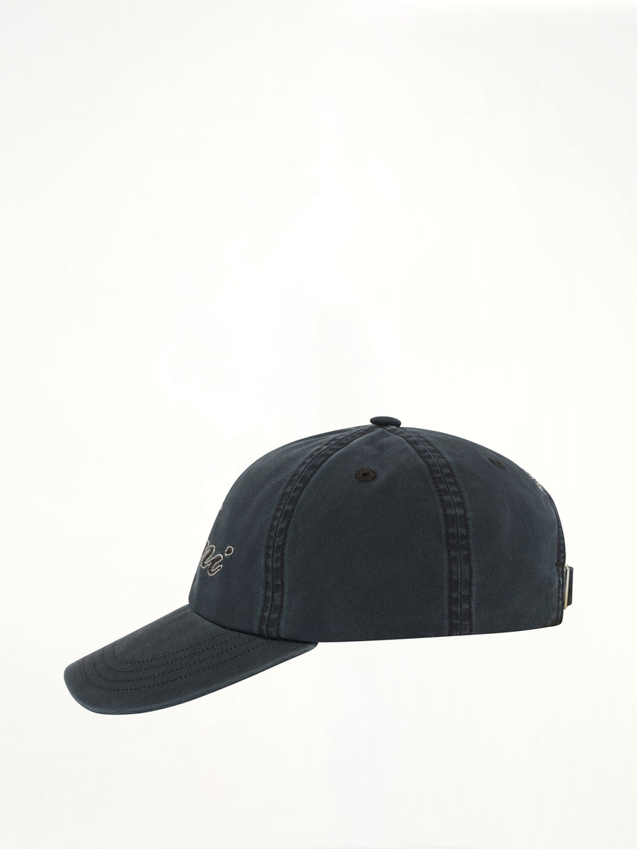 Ami Embroidery Cap in Washed Black