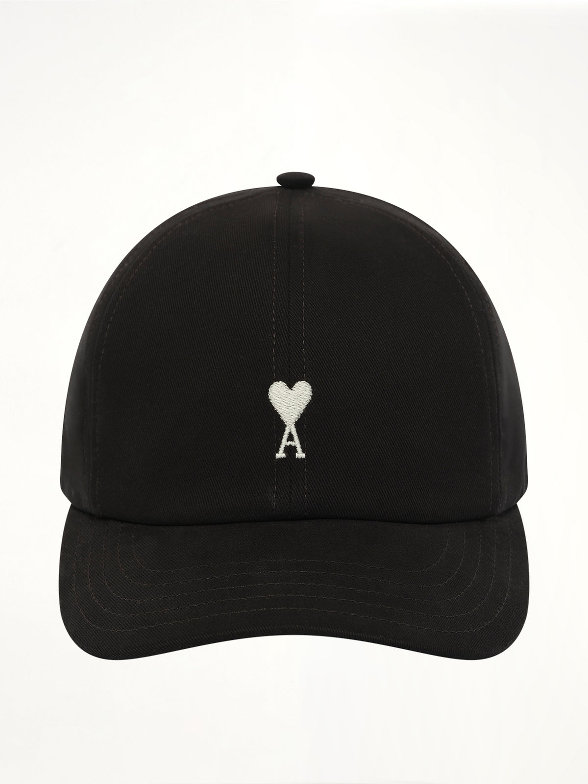 Contrast Ami De Coeur Embroidery Cap in Black