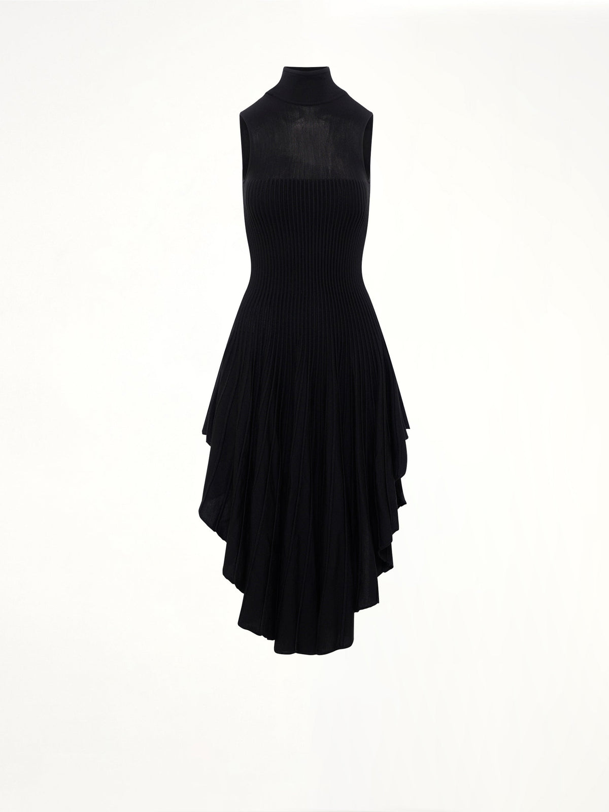 3D Sculpting Knit Triangle Dress in Black