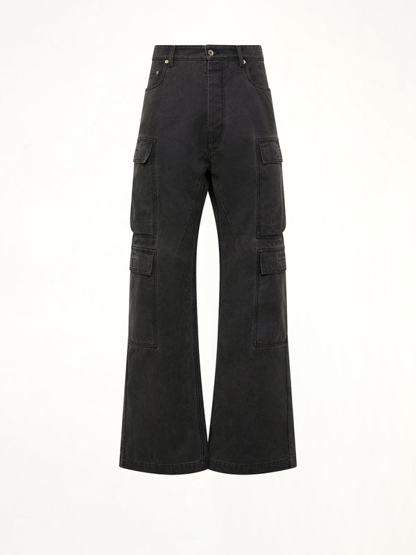 Cotton Canvas Double Cargo Jeans in Gravel