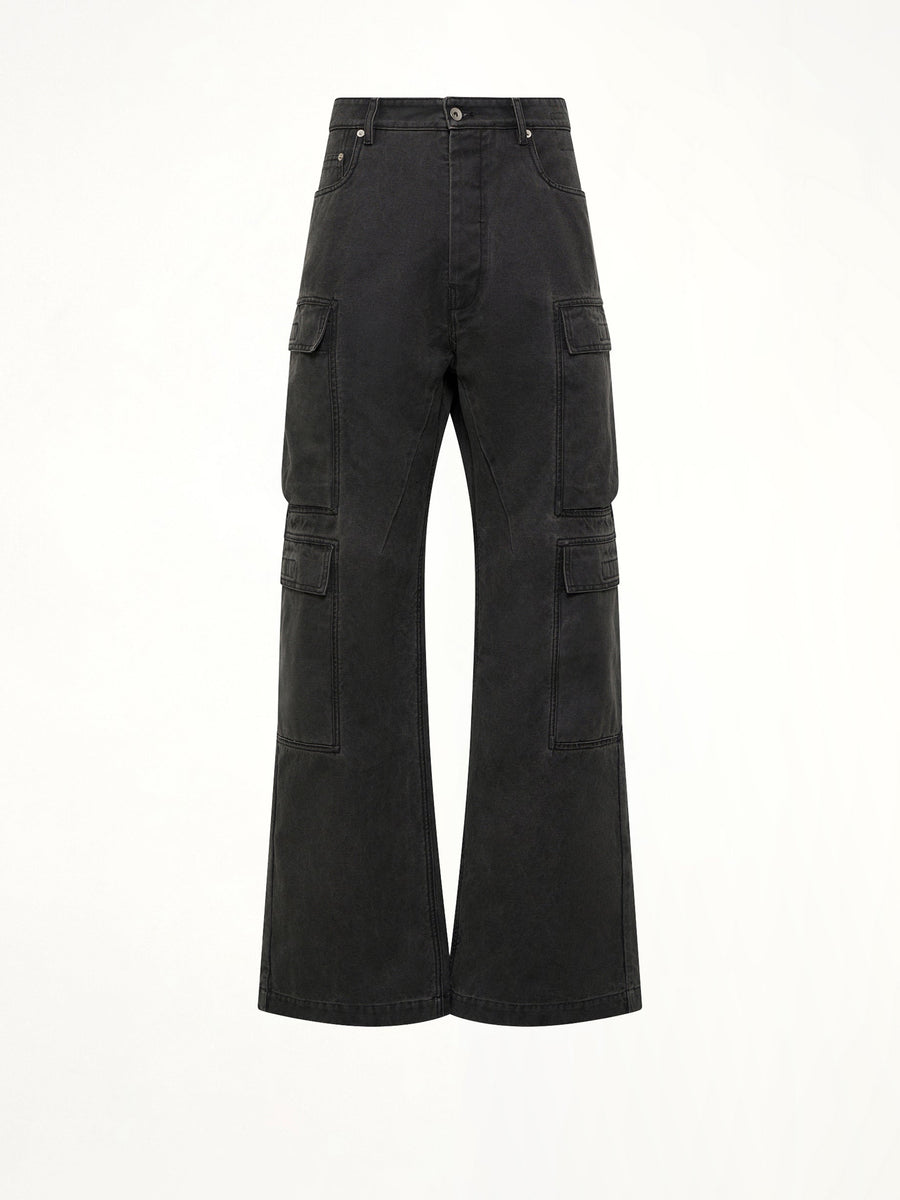Cotton Canvas Double Cargo Jeans in Gravel