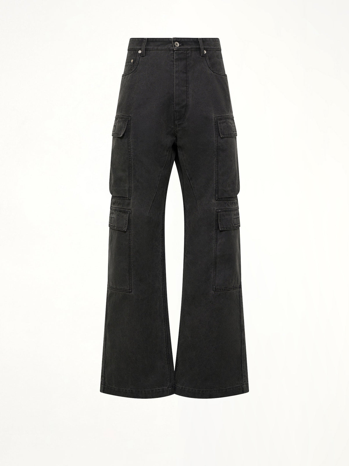 Cotton Canvas Double Cargo Jeans in Gravel