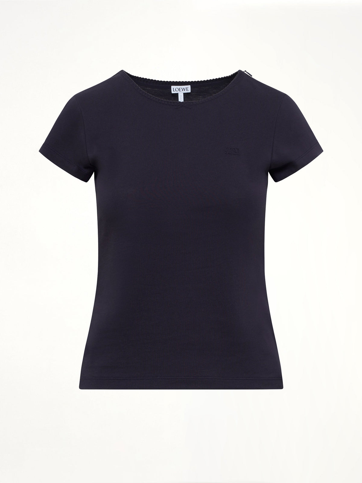 Debossed Small Fit T-Shirt in Navy Blue
