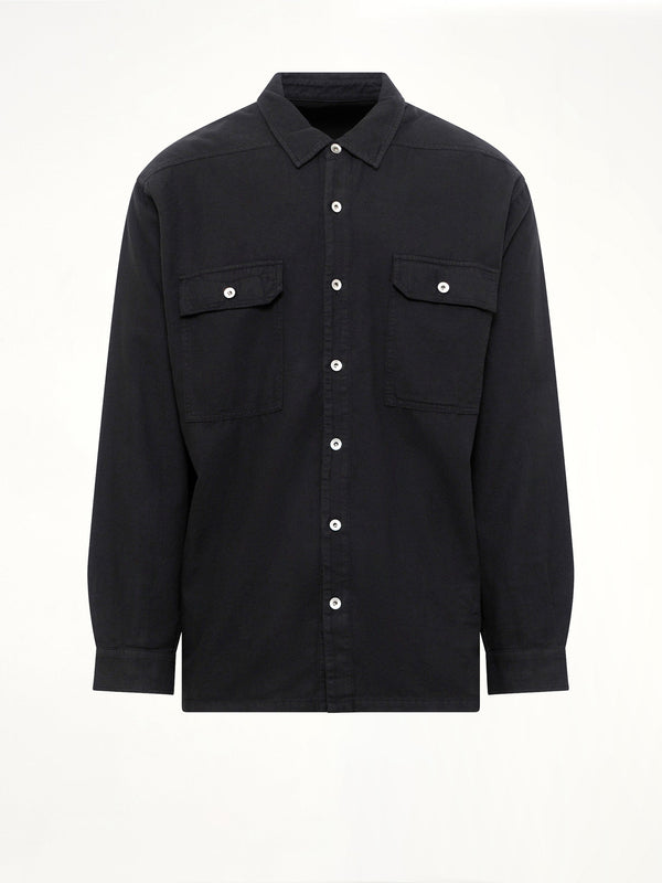 Light Flannel Jumbo Outershirt in Black