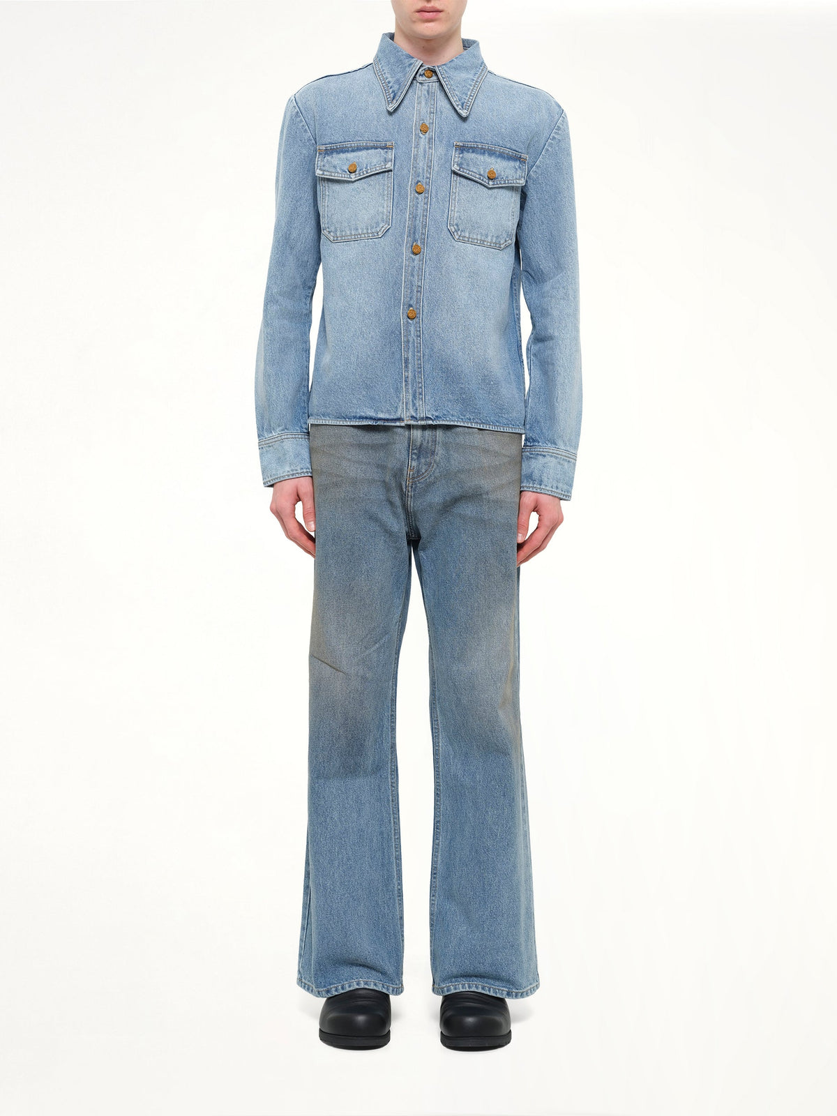 Chente Denim Shirt in Classic Blue