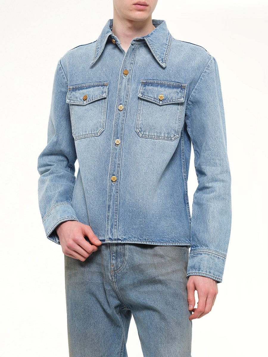 Chente Denim Shirt in Classic Blue