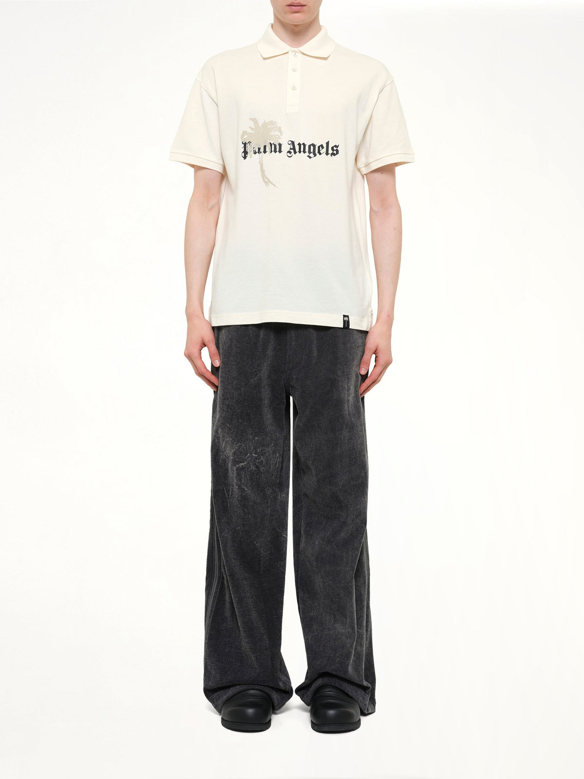 Palm Drift Polo S/S in Off White/Black