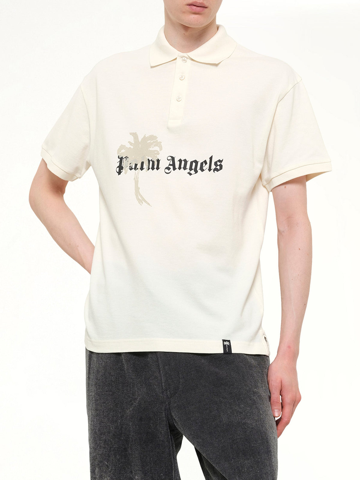 Palm Drift Polo S/S in Off White/Black