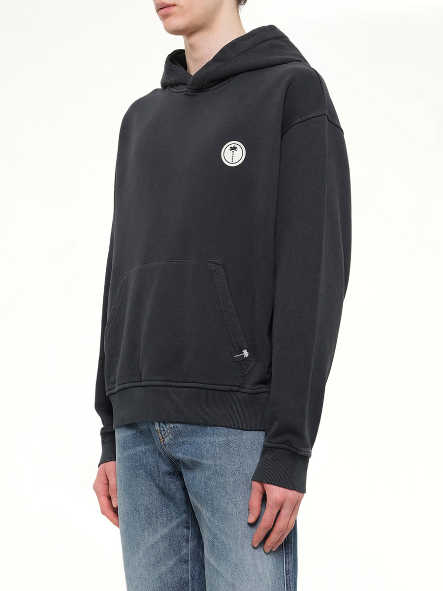 Palm Shadow Loose Hoodie in Black/Off White