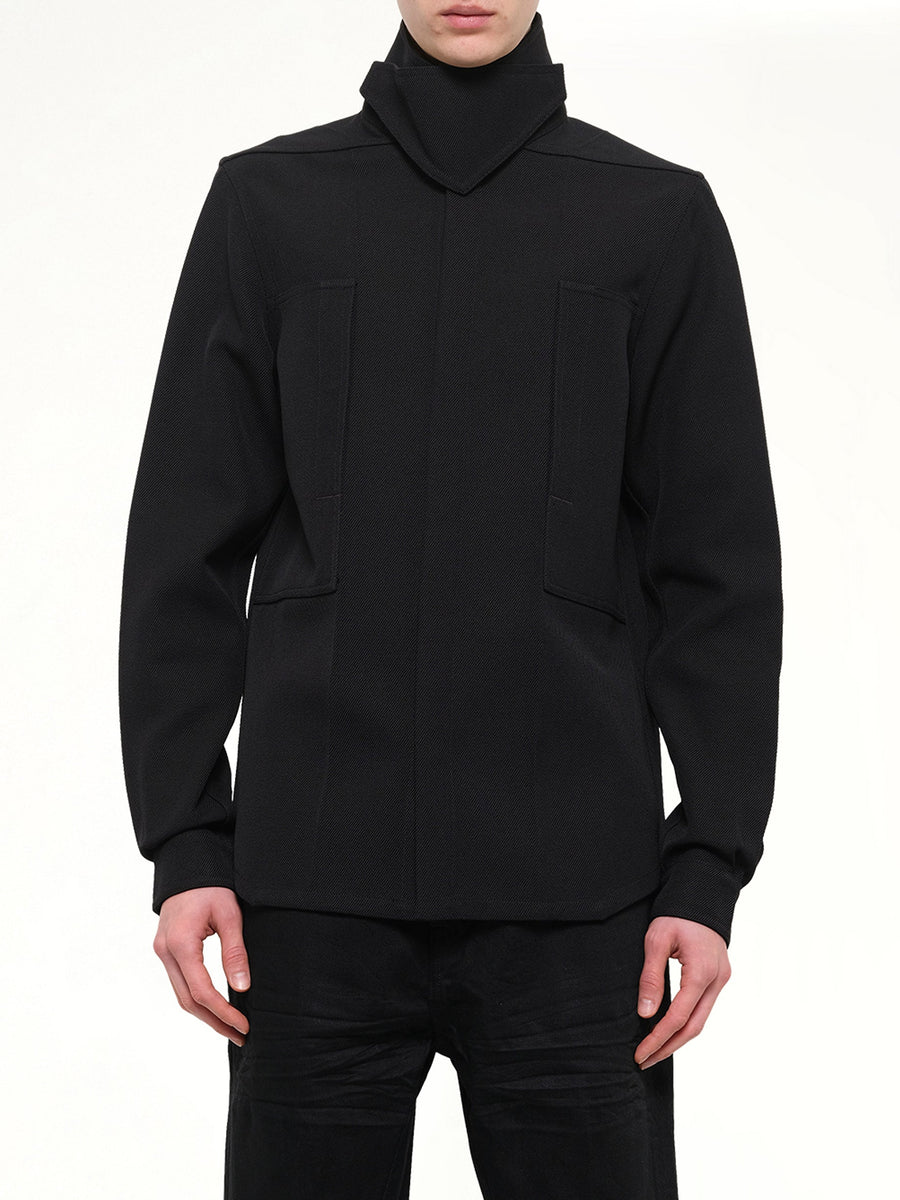 Tower Wool Outershirt in Black