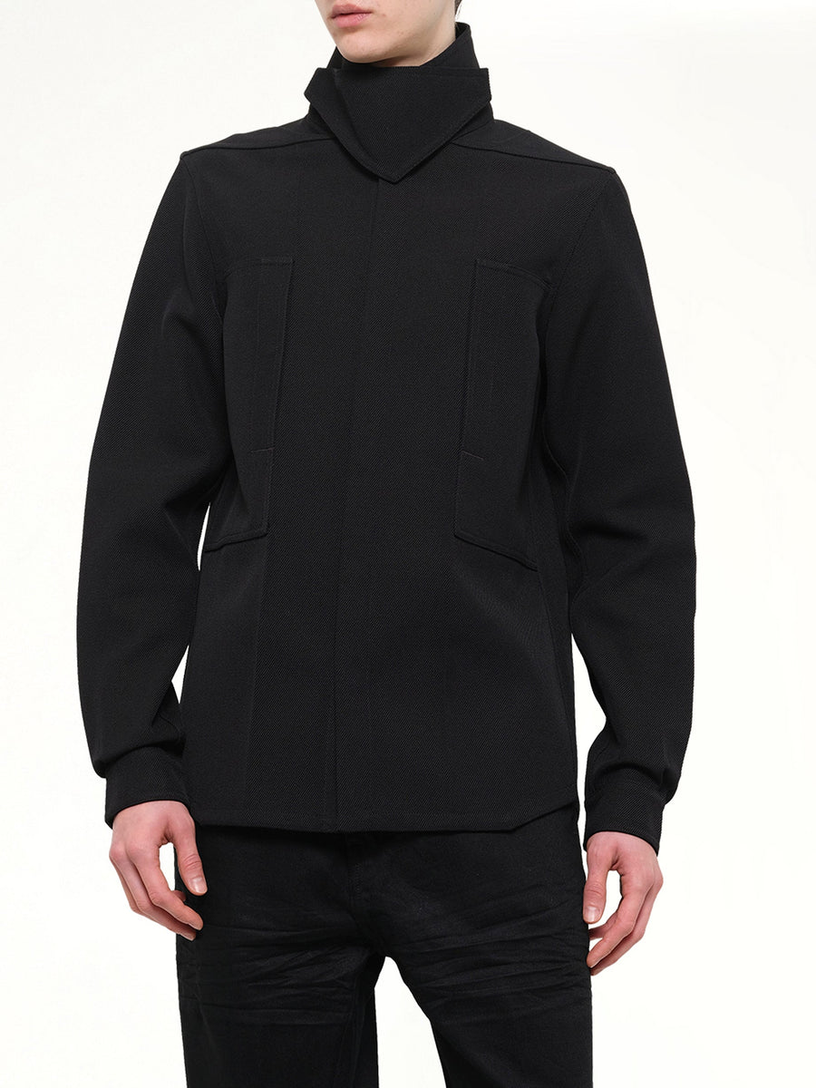Tower Wool Outershirt in Black