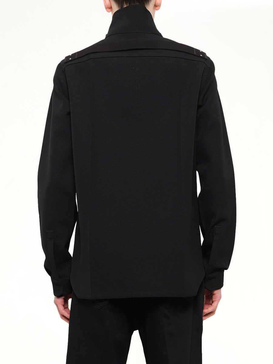 Tower Wool Outershirt in Black