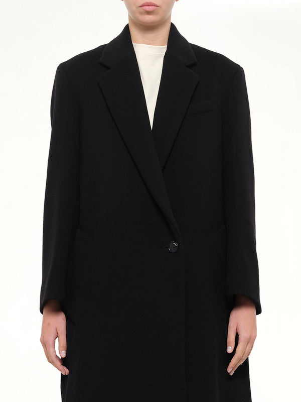 Wool Cashmere Coat in Black
