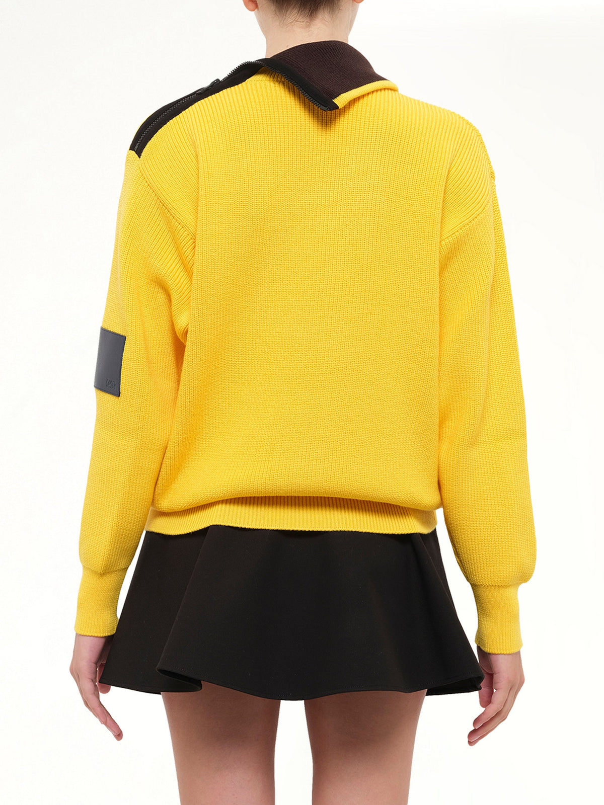 Wool Zip-Up Sweater in Yellow
