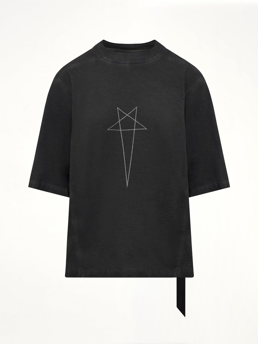 Pentagram Print Walrus T-Shirt in Faded Black
