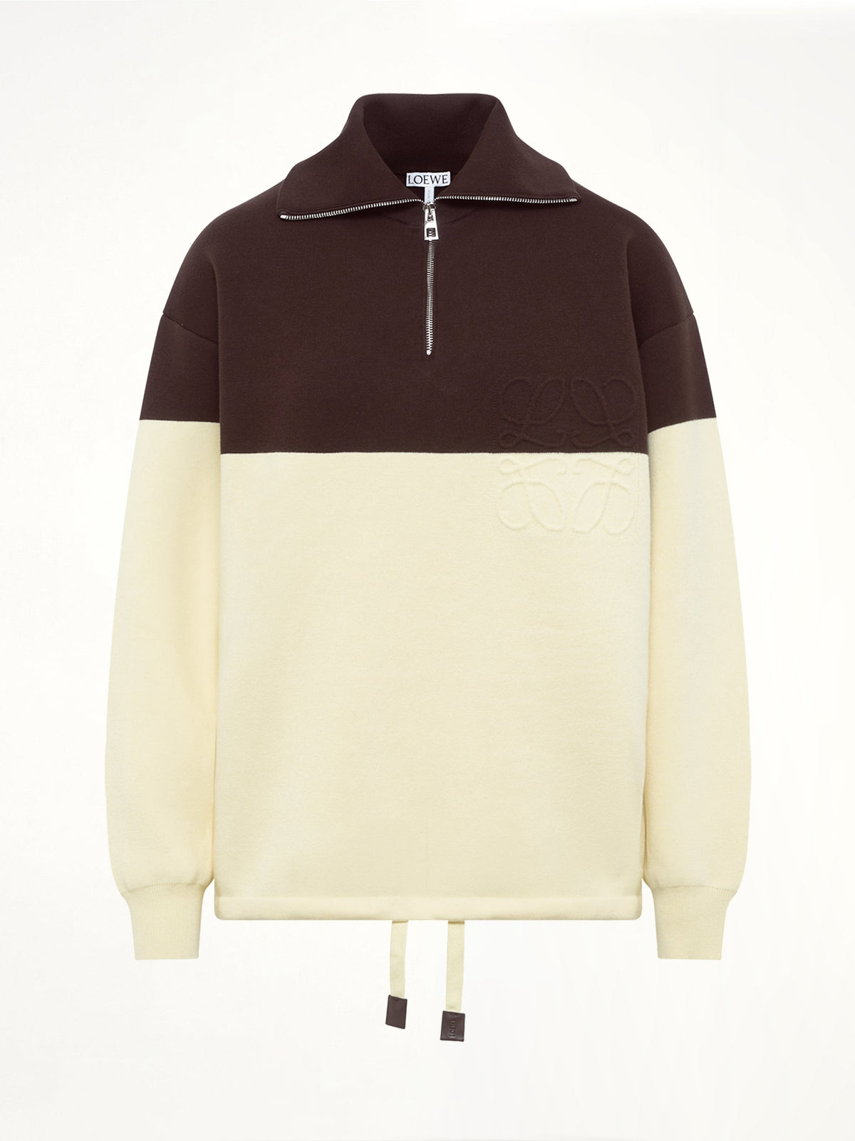 Quarterzip Sweater in Brown/Yellow