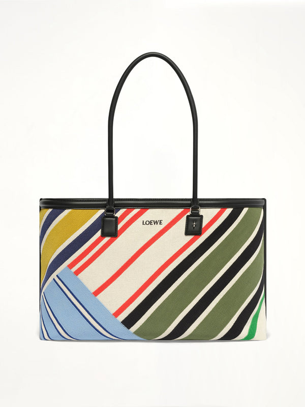 Verano Tote Embroidered Canvas M in Ecru/Multicolor