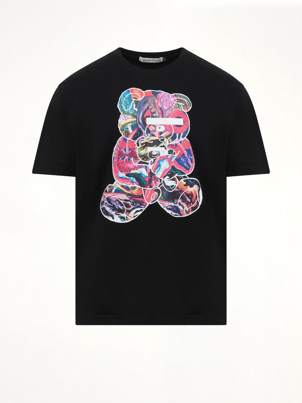 Abstract Bear T-Shirt in Black