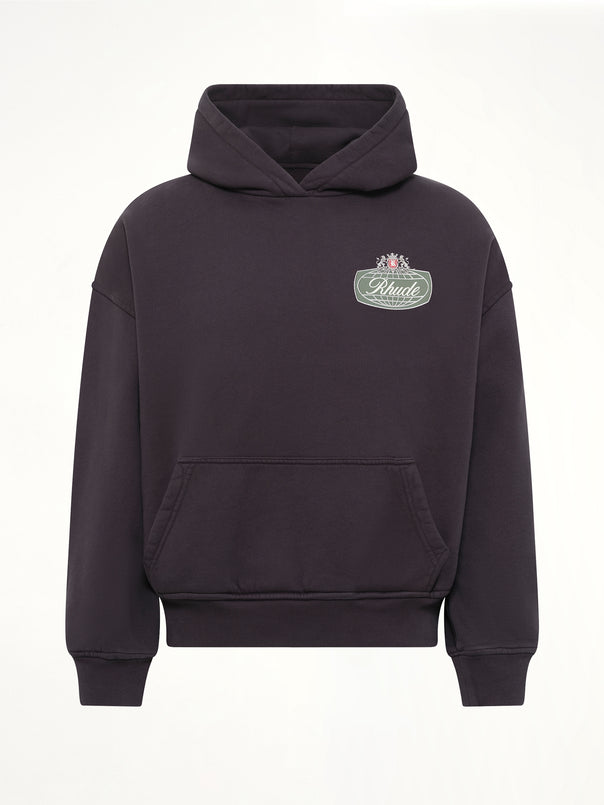 Rhude Desert Crest Hoodie in Vintage Black/Silver