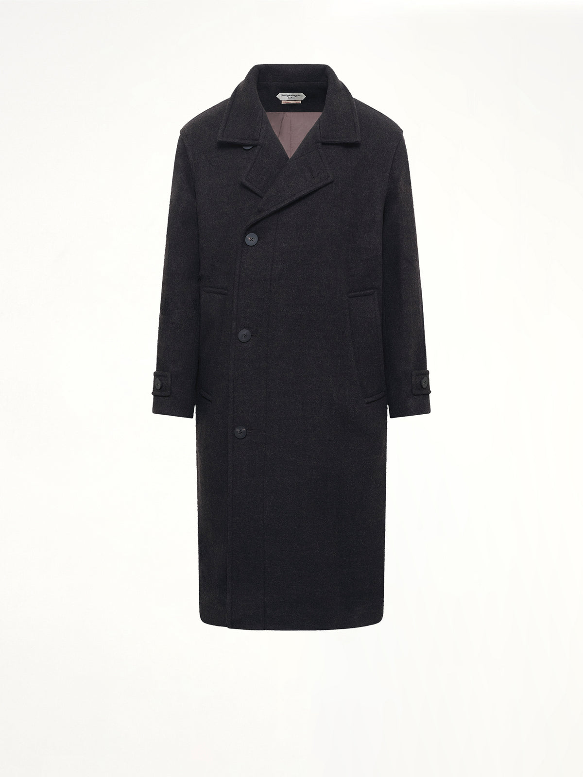 Wool Long Coat in Mud