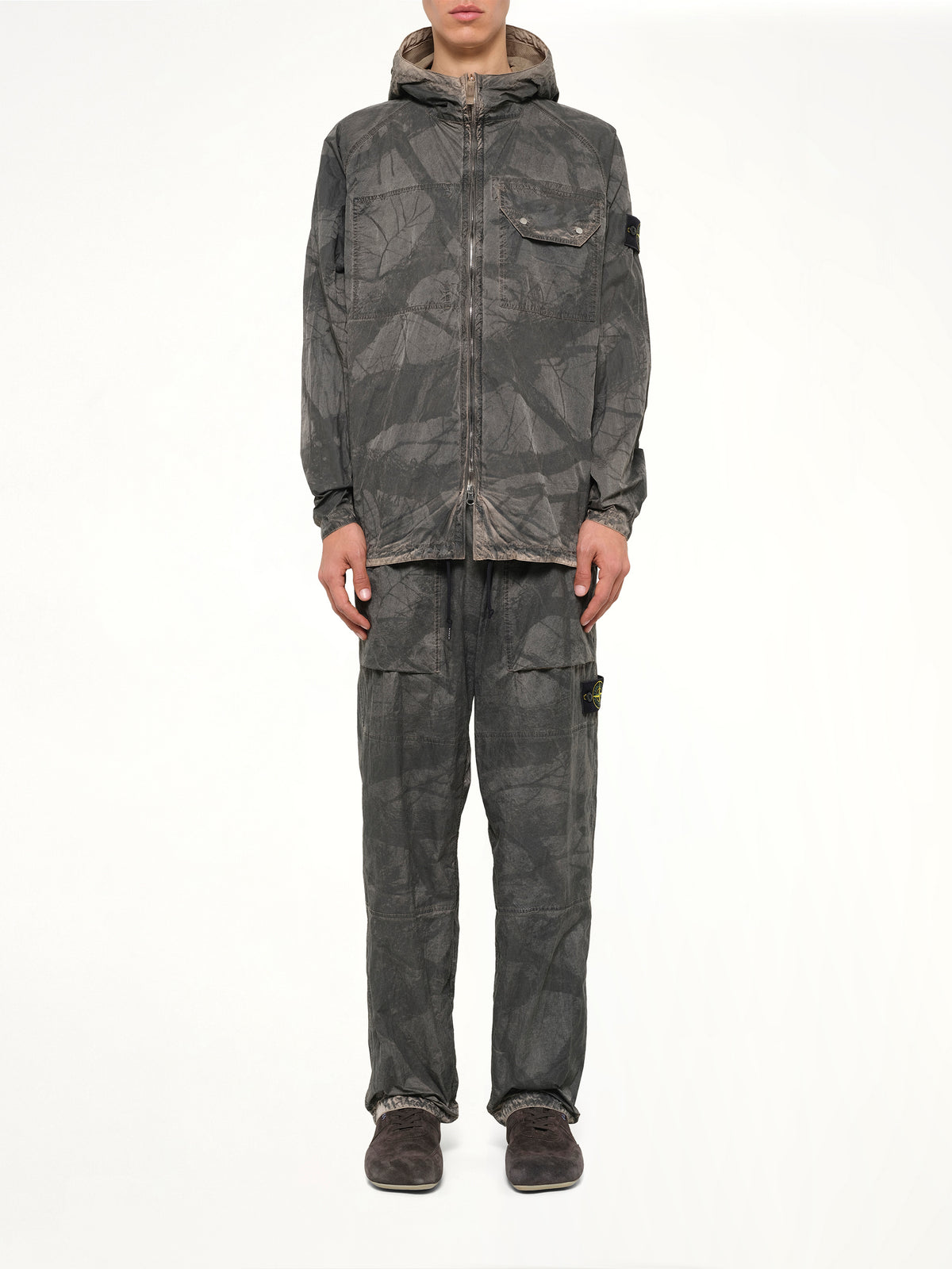 1200038 Tree Camo Hooded Jacket in Biscuit