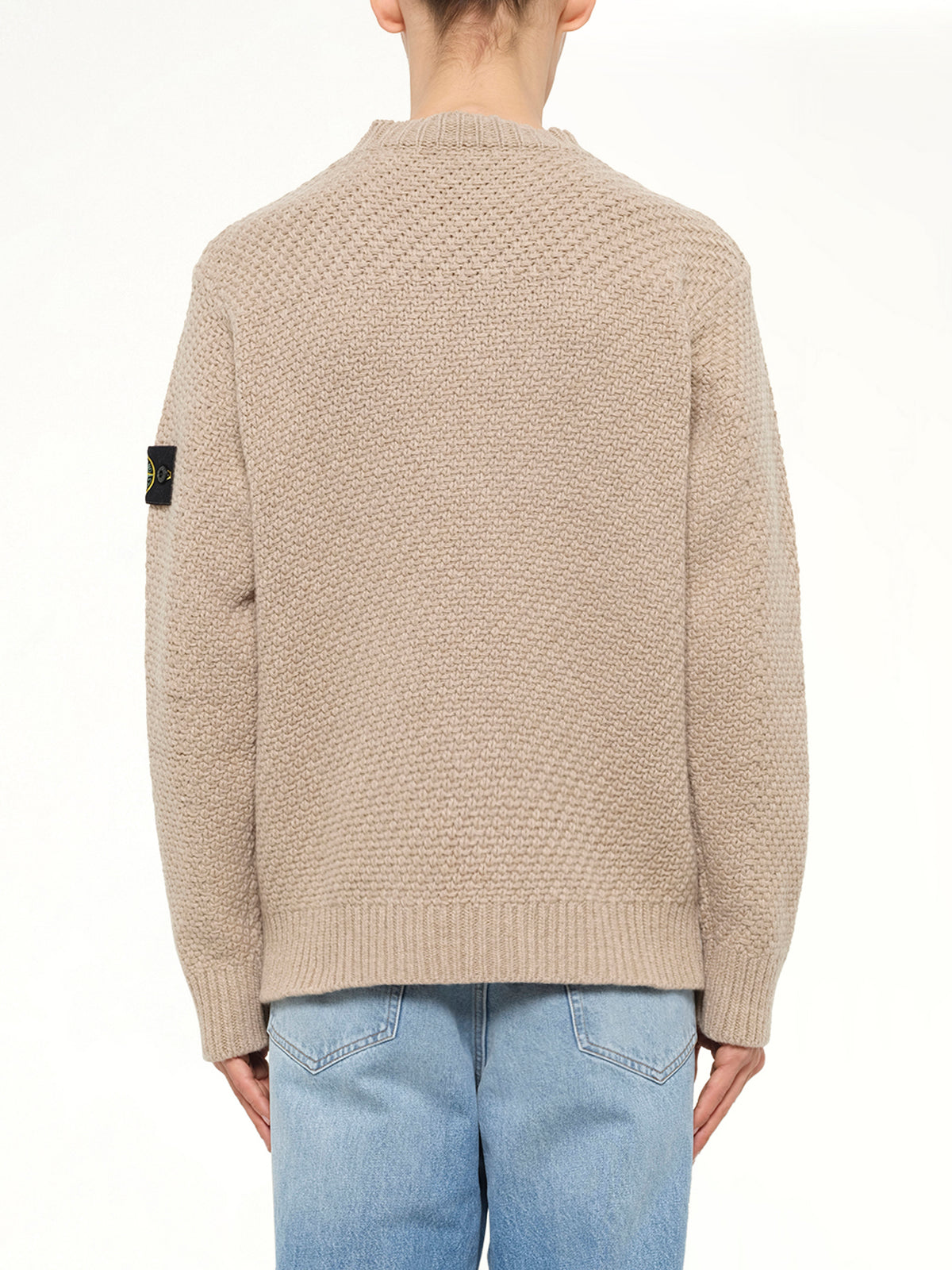 5100055 Virgin Wool Crewneck Sweater in Biscuit Melange