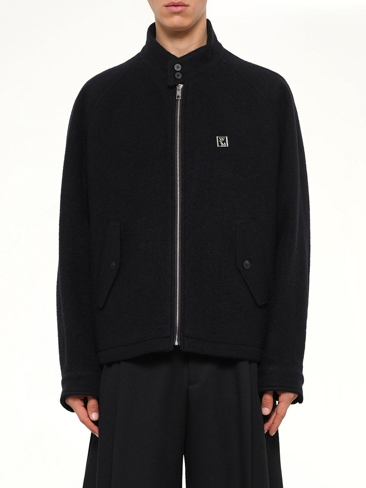 Alpaca Zipped Blouson in Black