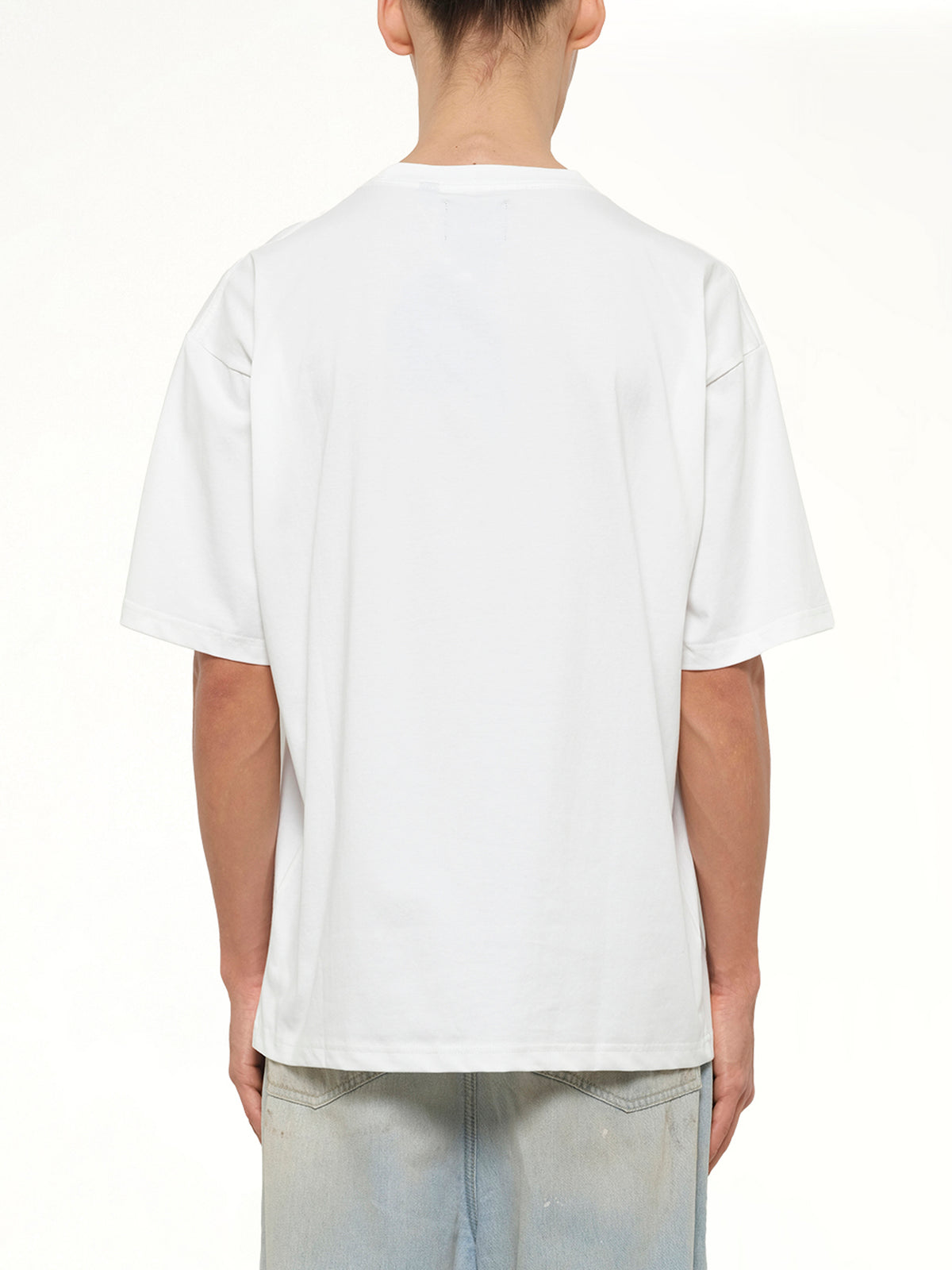 Front Side Embroidery Tiger T-Shirt in Off White