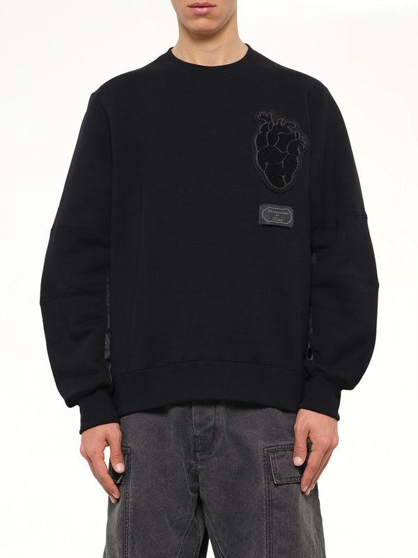Heart Embroidery Sweatshirt in Black