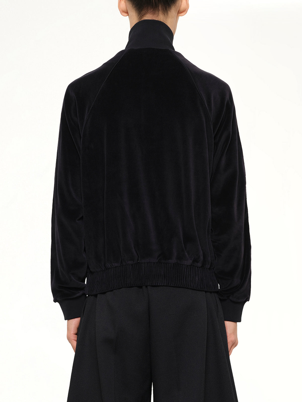 Madera Velour Track Jacket in Black