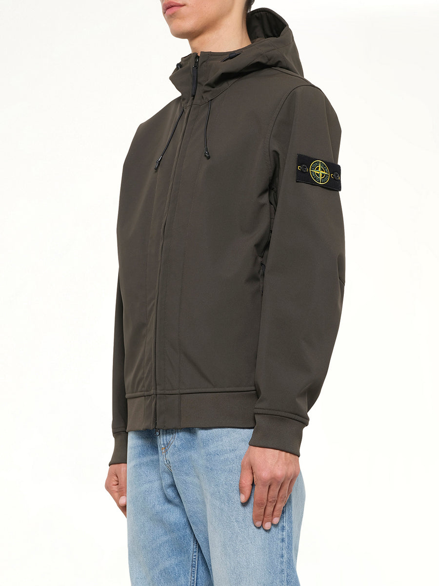 Q100004 Soft Shell Hooded Jacket in Coal Grey