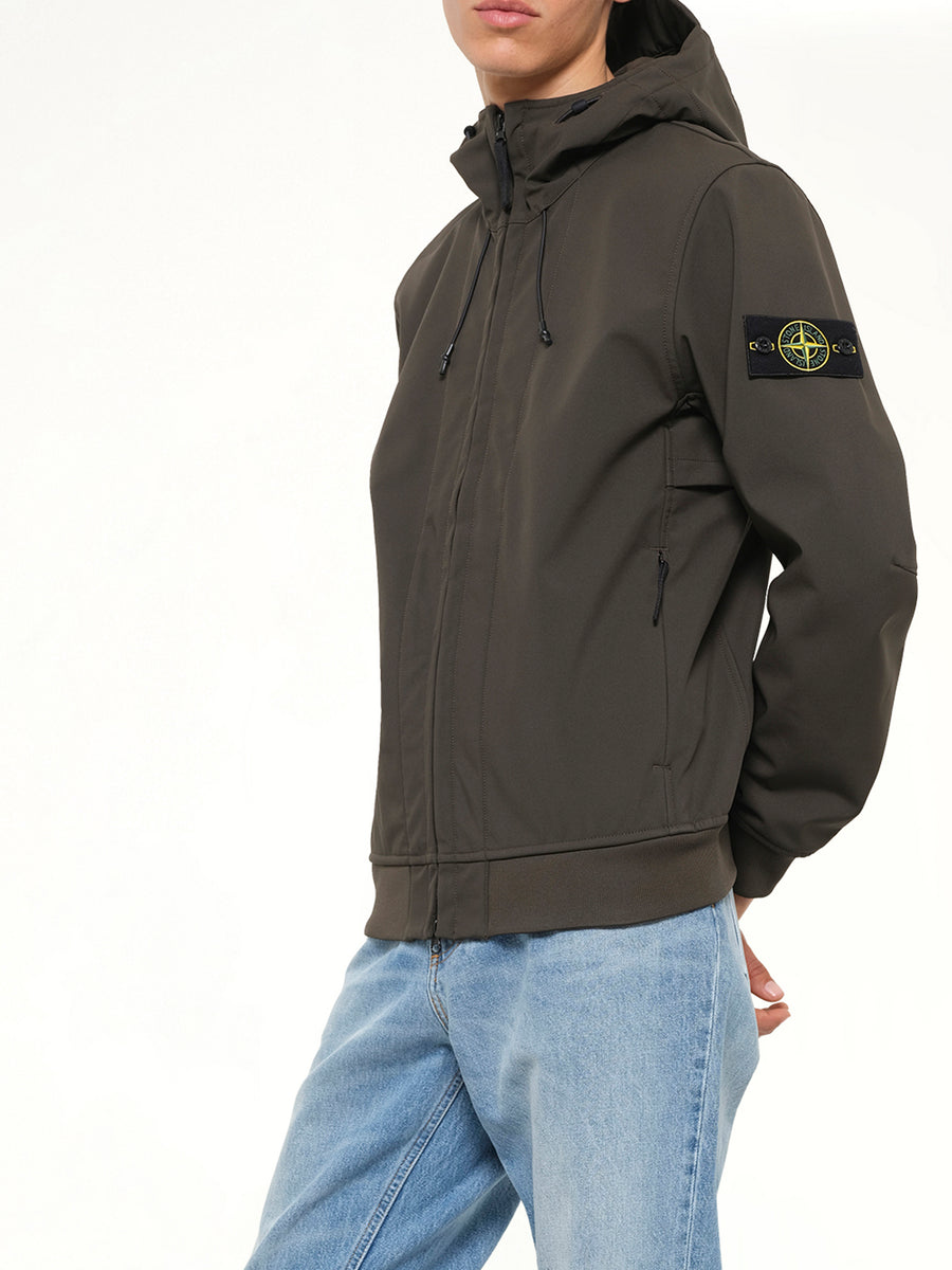 Q100004 Soft Shell Hooded Jacket in Coal Grey