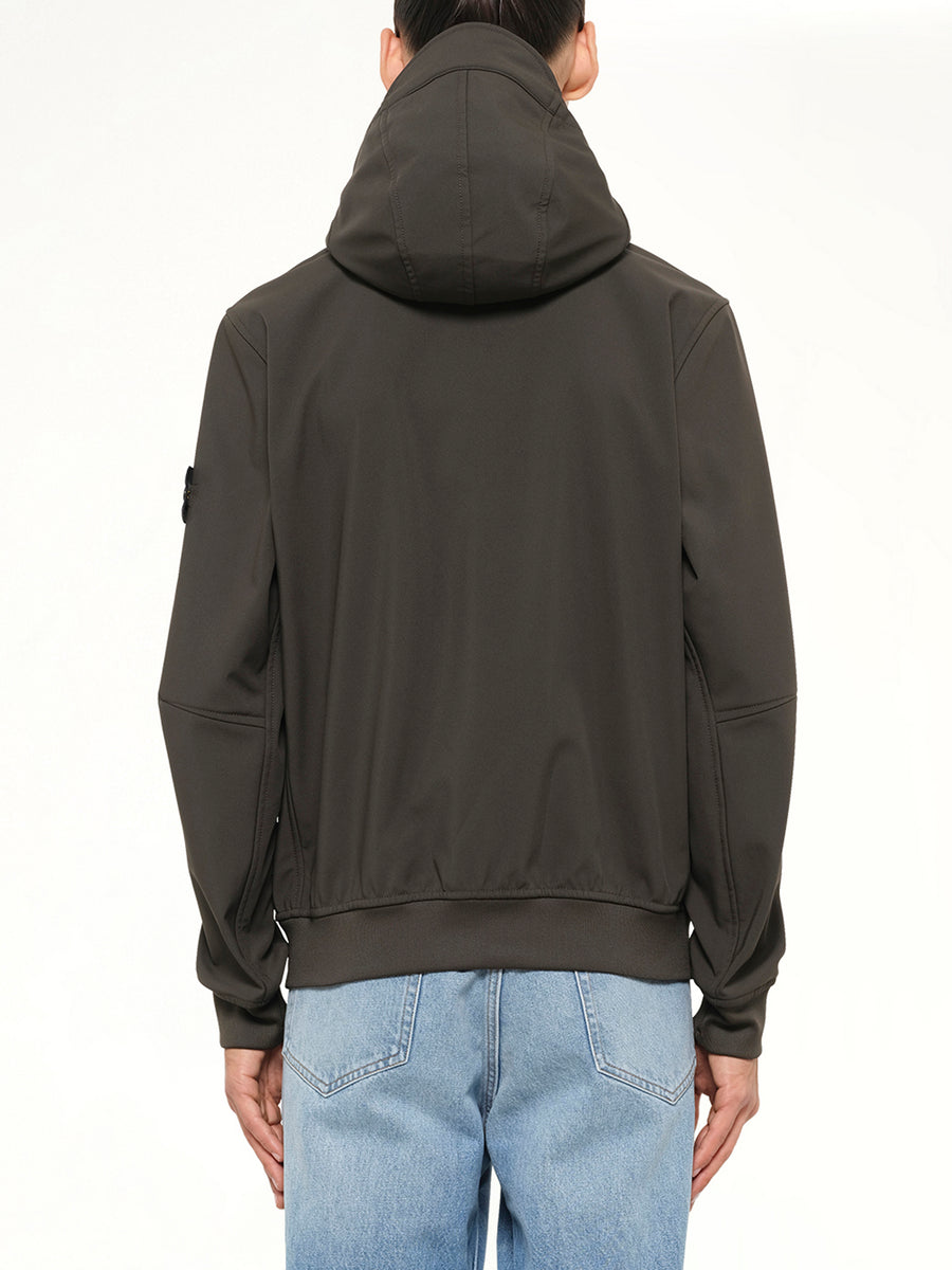 Q100004 Soft Shell Hooded Jacket in Coal Grey