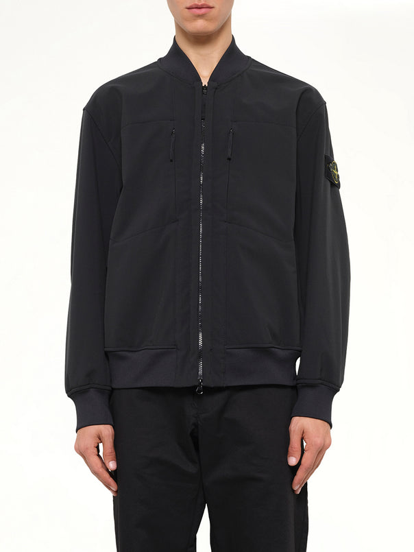 Q100006 Soft Shell Bomber Jacket in Black
