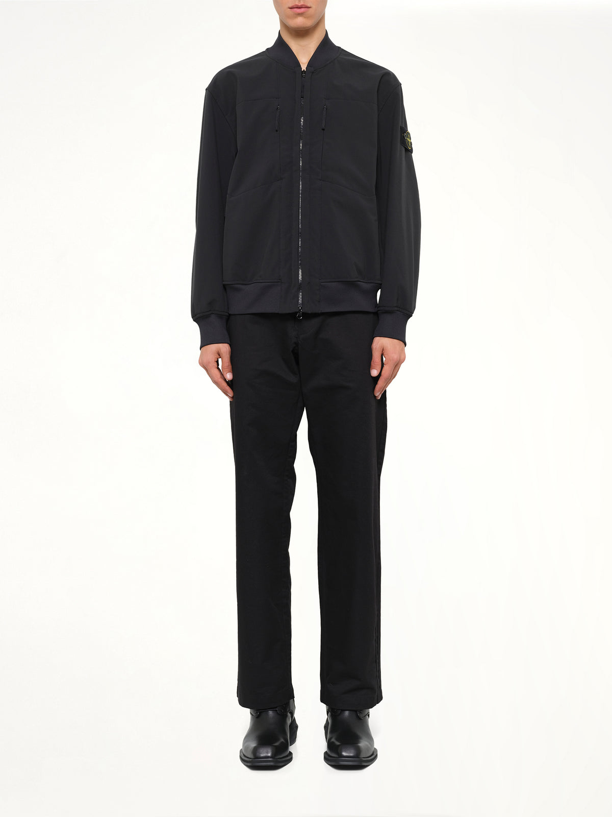 Q100006 Soft Shell Bomber Jacket in Black