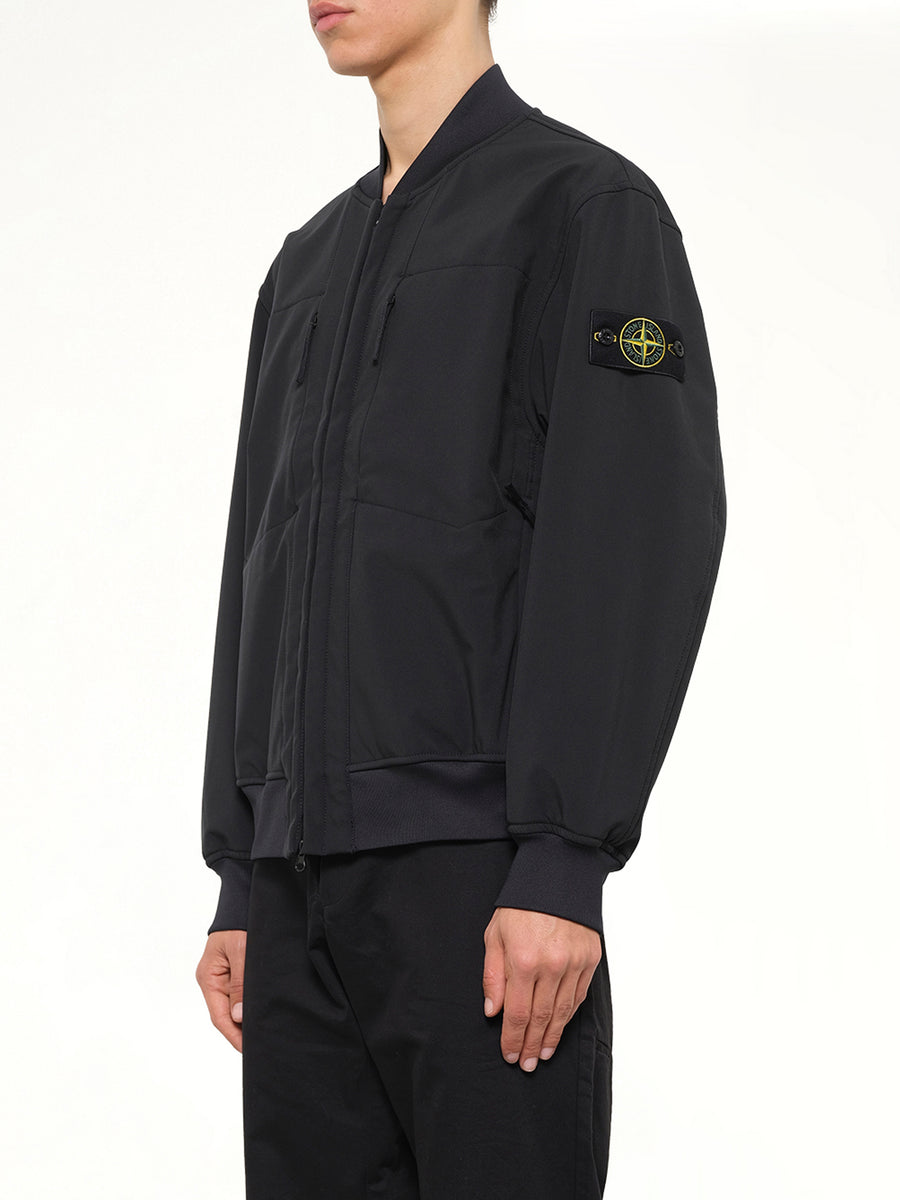 Q100006 Soft Shell Bomber Jacket in Black