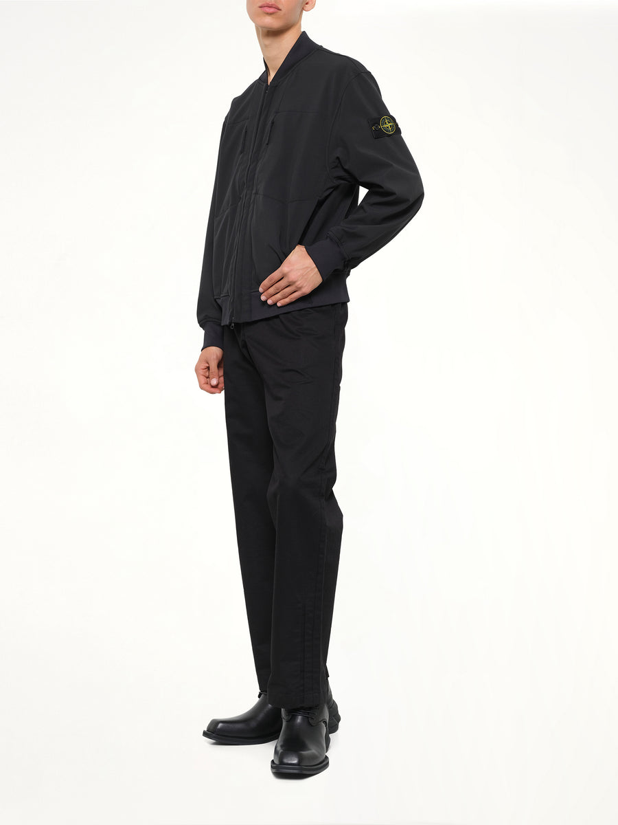 Q100006 Soft Shell Bomber Jacket in Black
