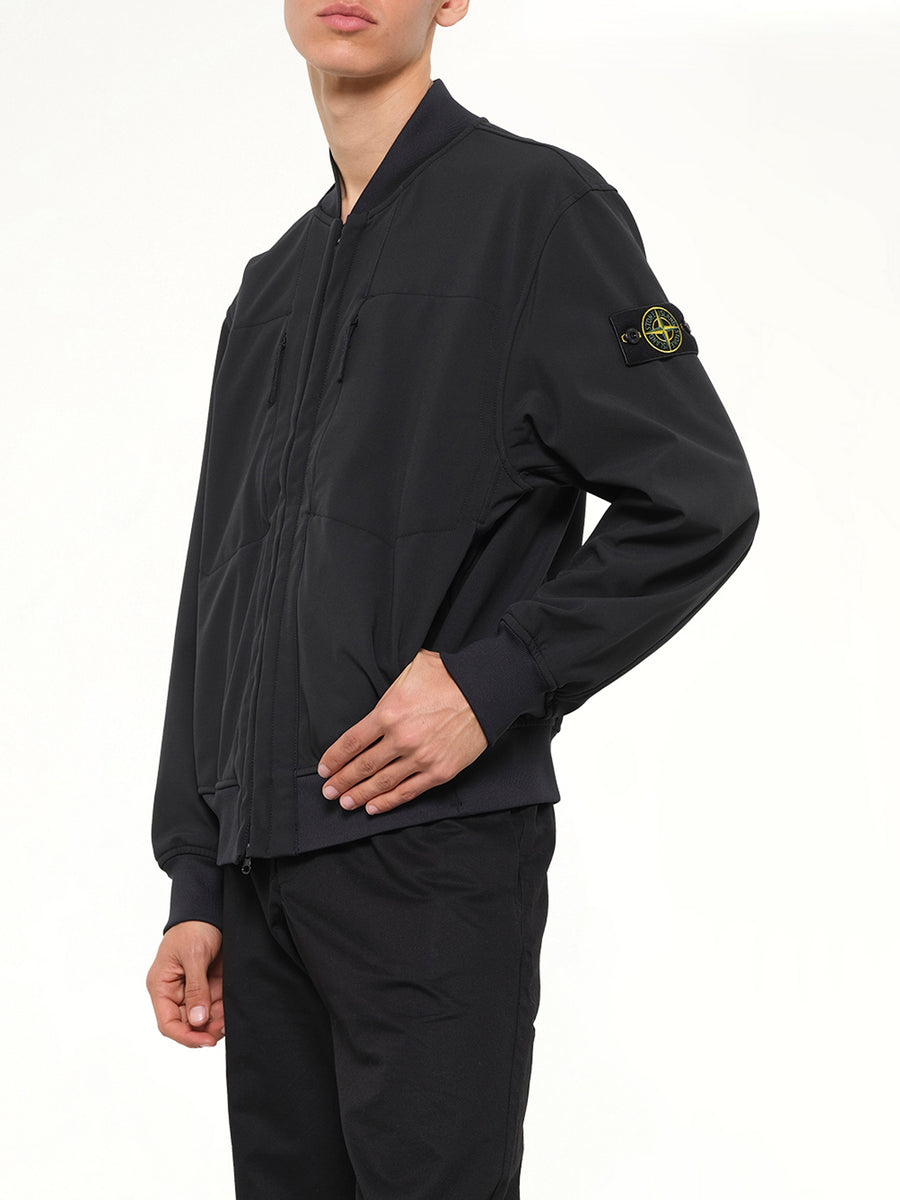 Q100006 Soft Shell Bomber Jacket in Black