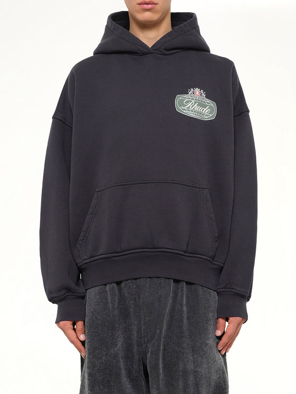 Rhude Desert Crest Hoodie in Vintage Black/Silver
