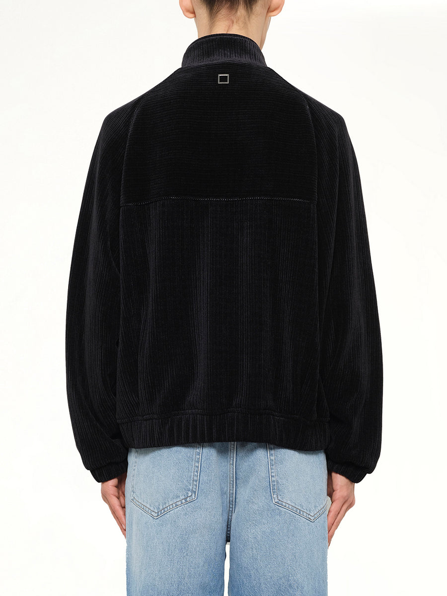 Velvet Track Top in Black