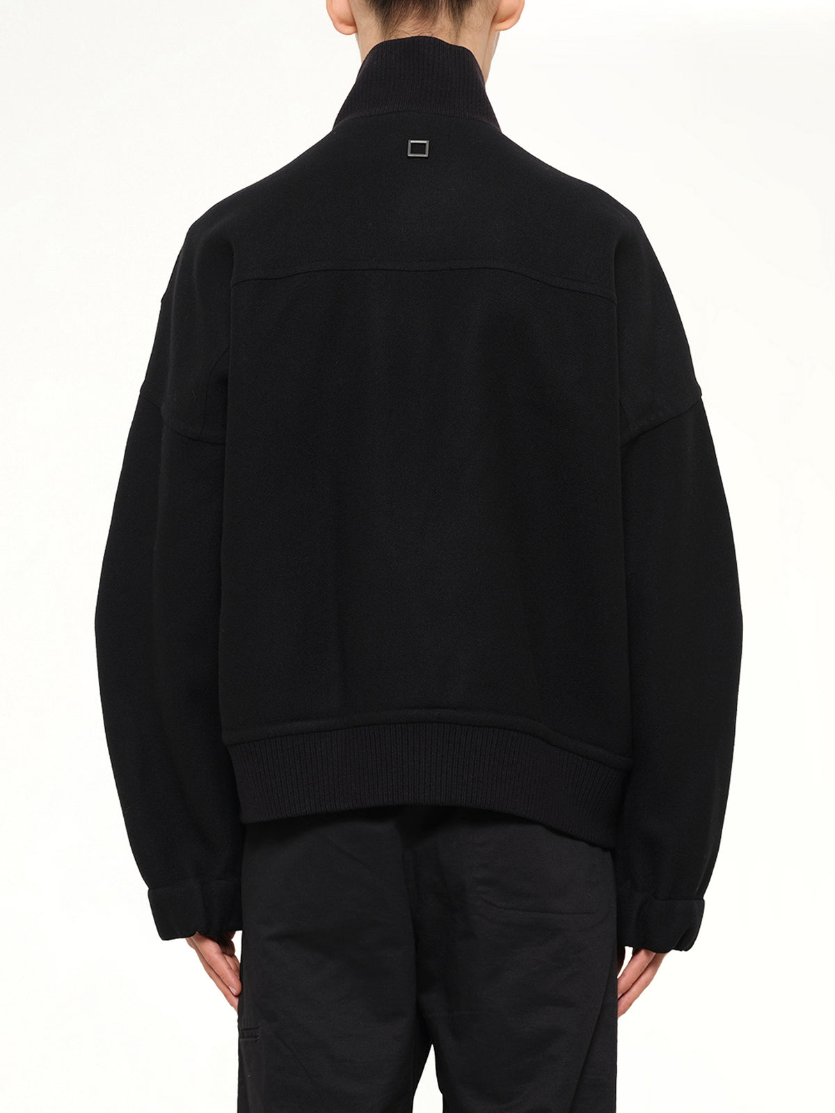Wool Zipped Blouson in Black