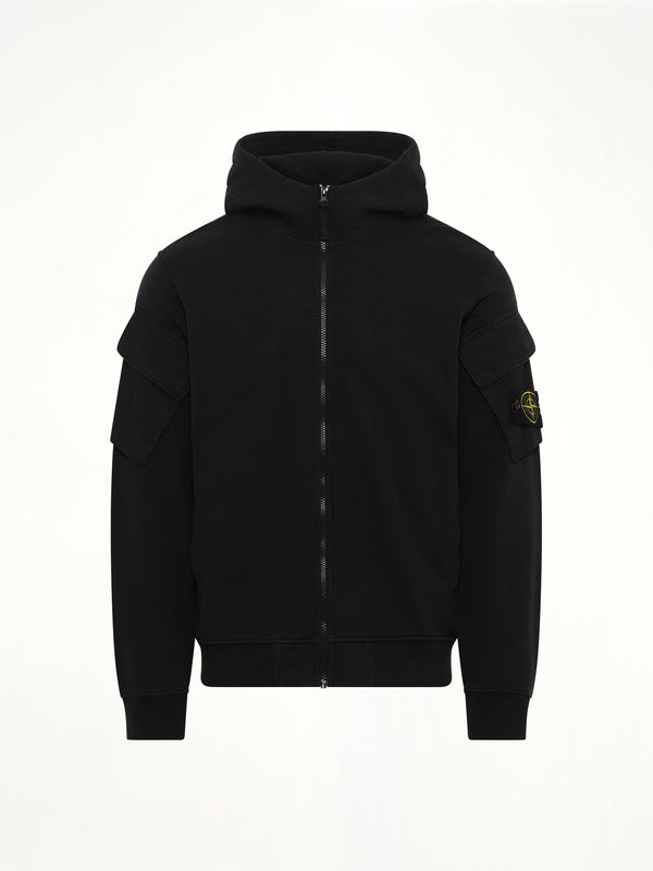 610000 Cotton Fleece Hoodie in Black