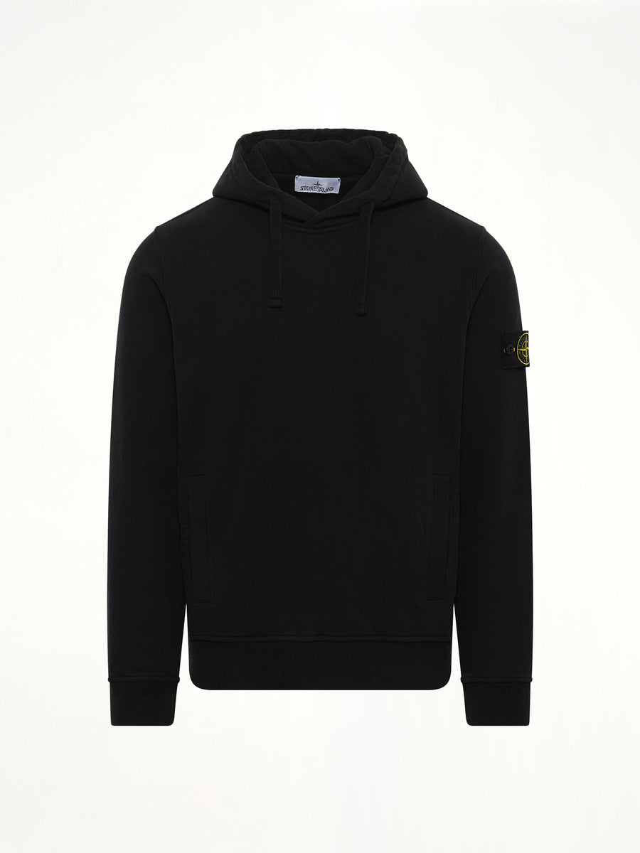 6100029 Cotton Fleece Hoodie in Black