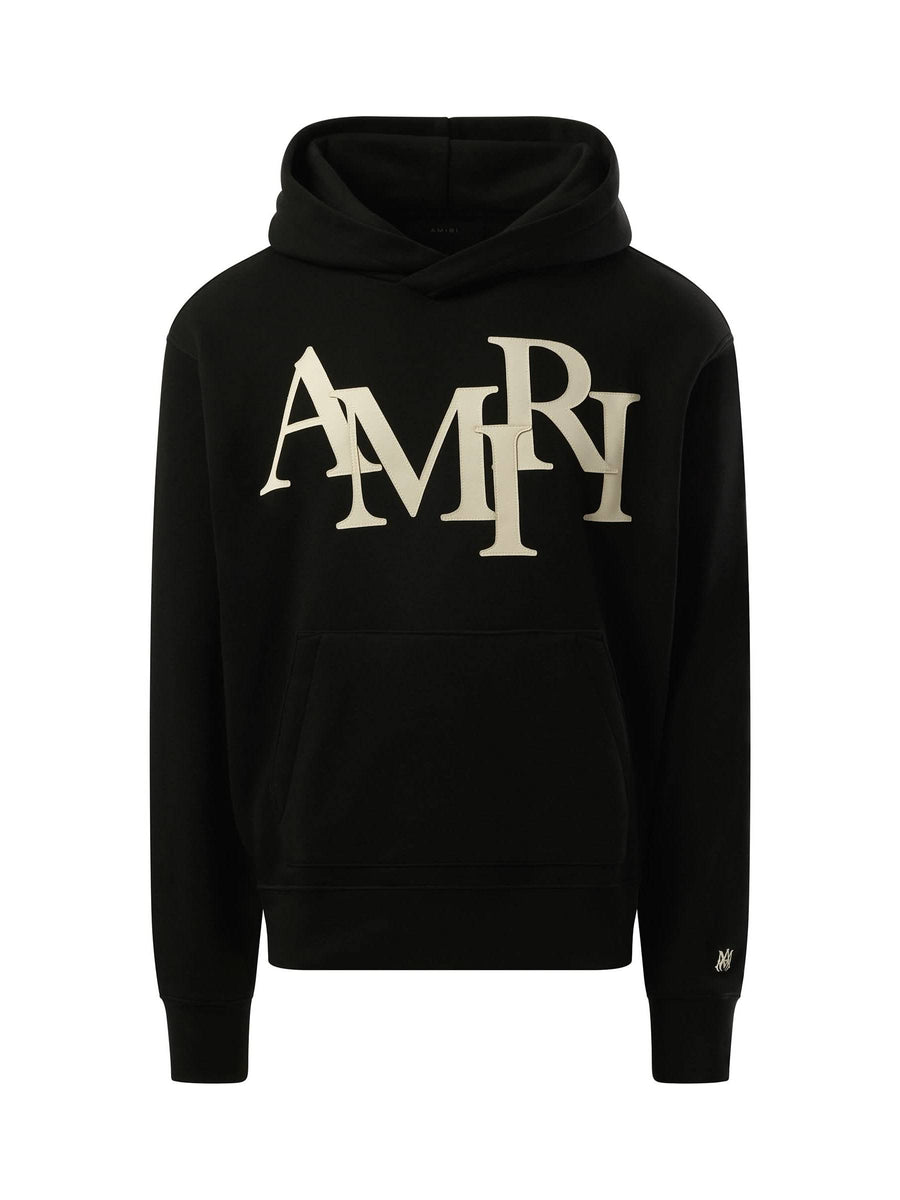 Amiri Amiri Staggered Hoodie in Black/White